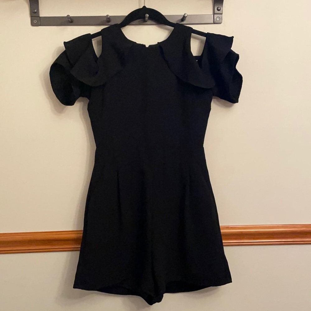 Miami- cold shoulder, high neck romper- Small
